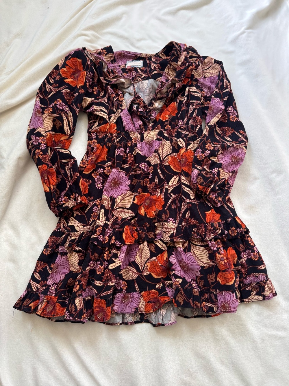 Pilcro 100% cotton floral ruffle dress